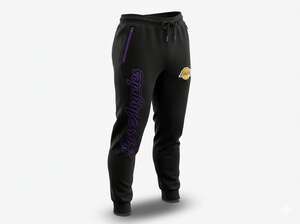 Ultra Game NBA Los Angeles Lakers Men's Basic Fleece Jogger Pants - Black